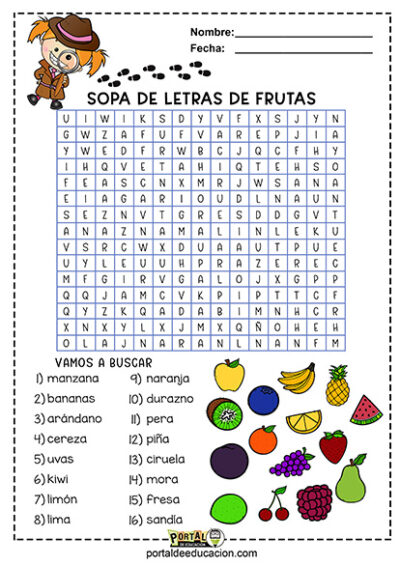 Sopas De Letras De Frutas Para Imprimir Manualidades De Papel Porn