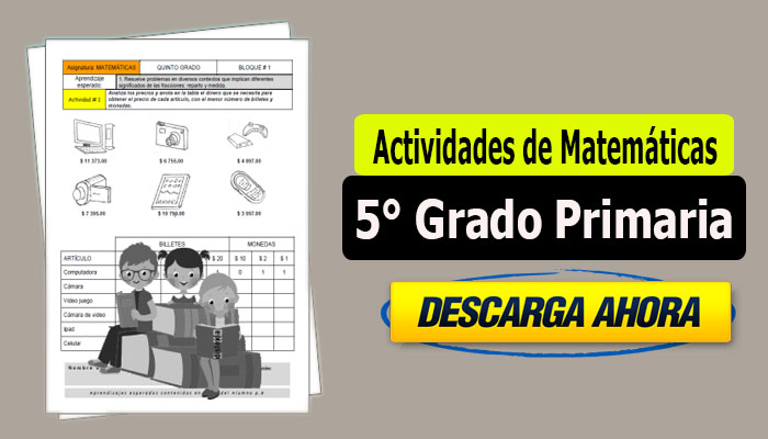 Actividades de Matemáticas para 5 ° Grado Primaria 1
