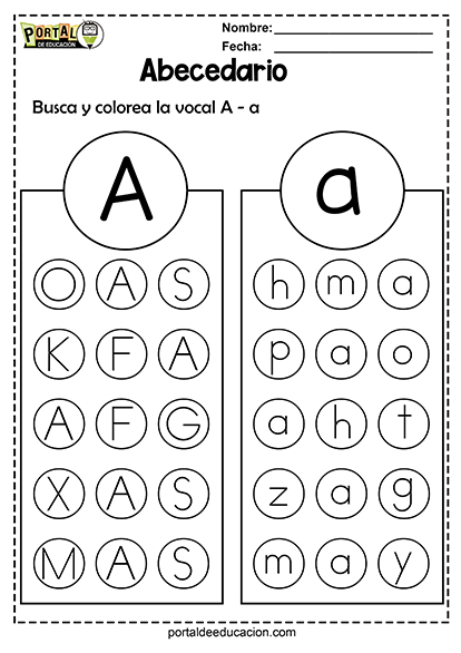 actividades con la letra a