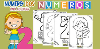 Número 2 para Colorear【Cuadernillo Gratis PDF】