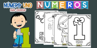 Número 1 para Colorear【Cuadernillo Gratis PDF】