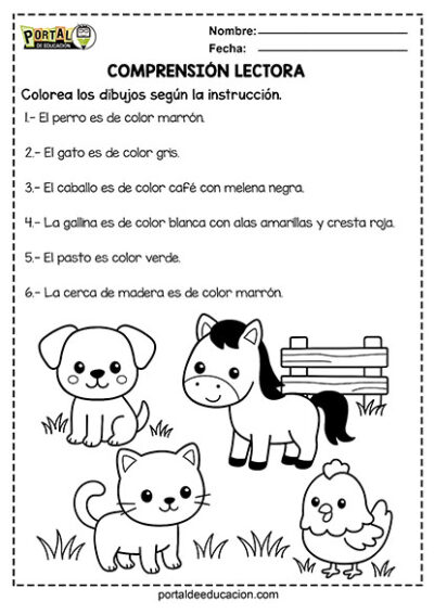 Colorea los Dibujos Según la Instrucción. 1