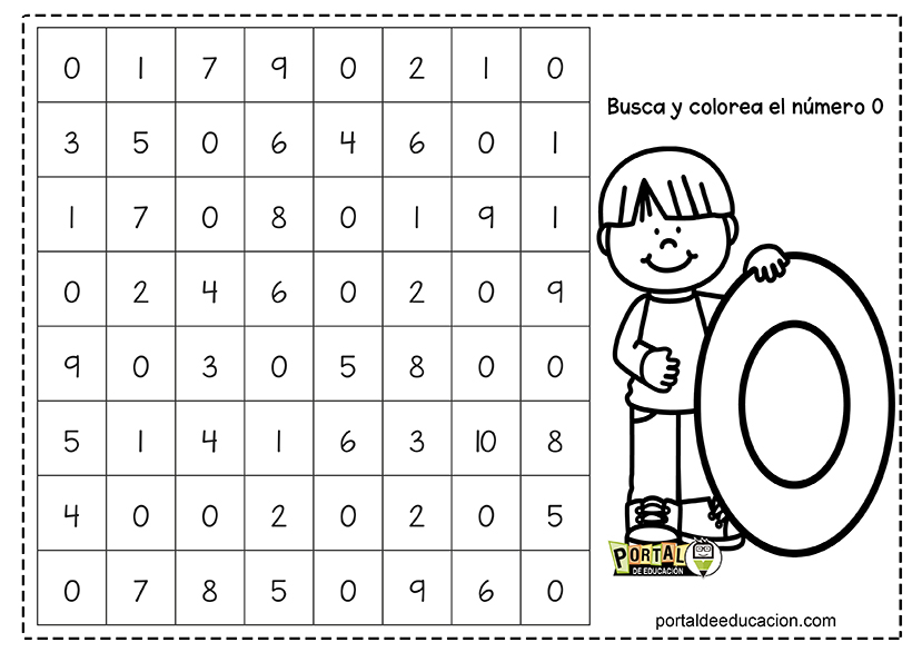 Busca y Colorea los Números 1