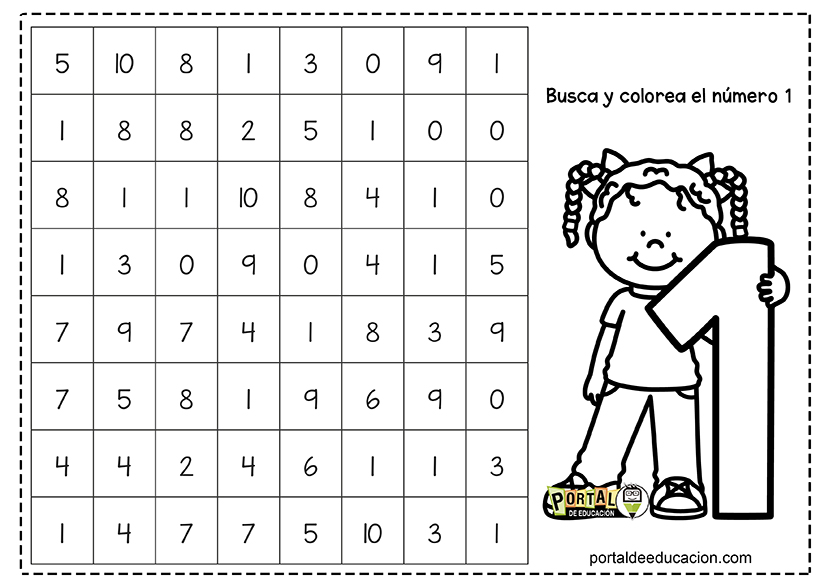 Busca y Colorea los Números 2