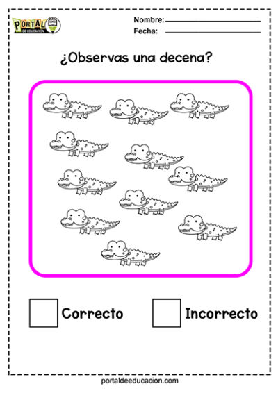 ¿Observas una Decena? Actividad Gratis 1