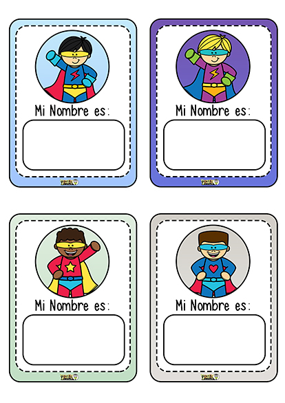 Gafetes de Superhéroes para Imprimir 1