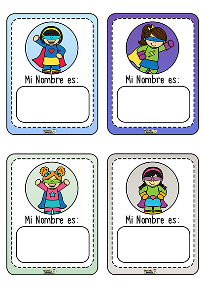 Gafetes de Superhéroes para Imprimir 2