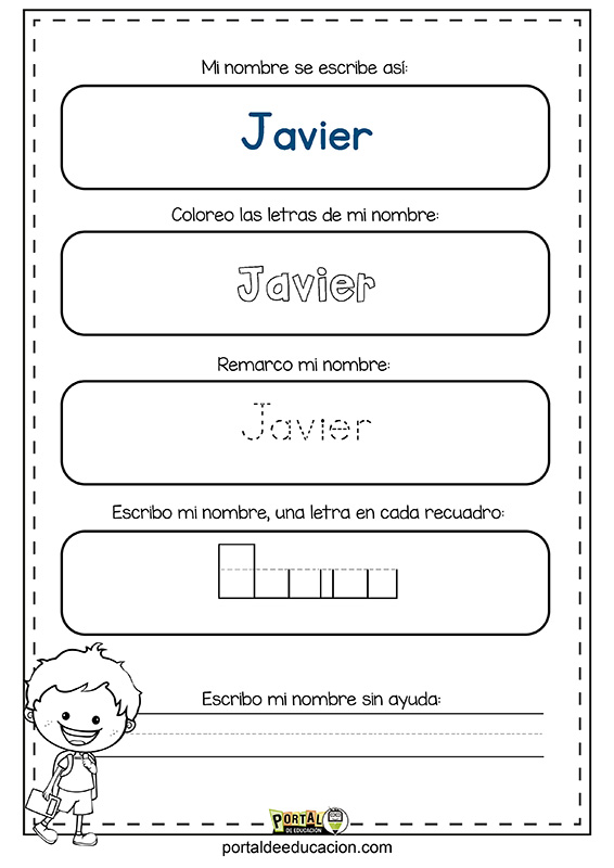 Plantillas para escribir nombres e imprimir