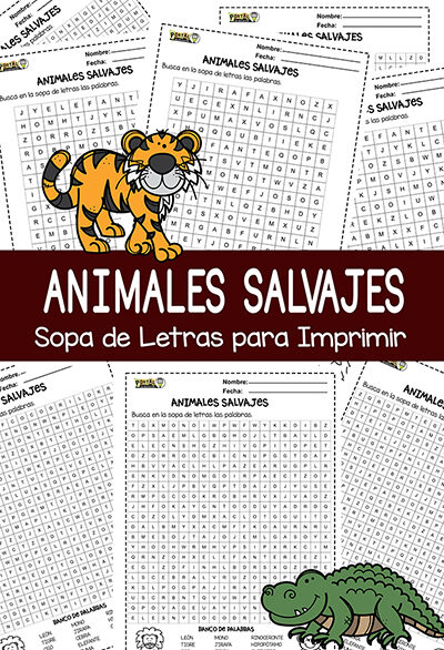 Sopas de Letras de Animales Salvajes